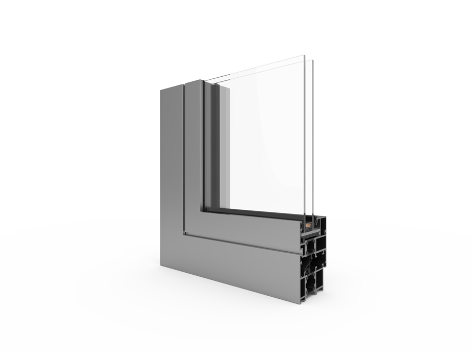 aluminium window profile, corner section render